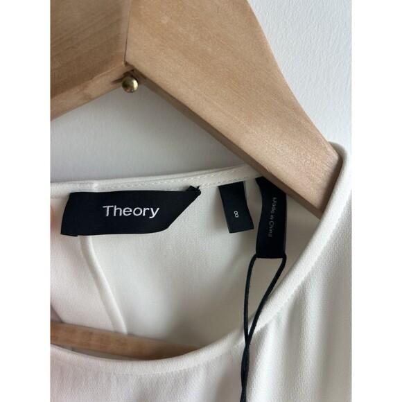 Theory Remaline Structured Sleeveless Admiral Crepe Jumpsuit Ivory Size 8 NWT - Picture 5 of 12